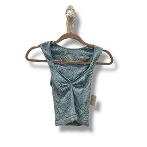 **NWT**Free People Textured Blue Tank Top